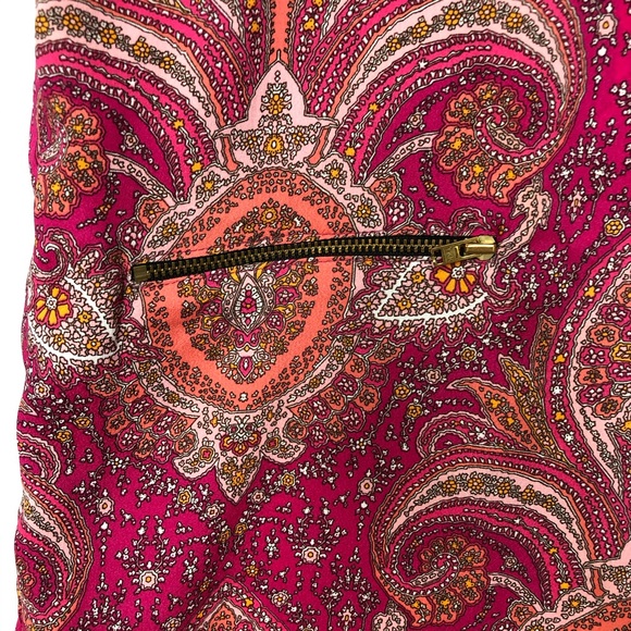 Zara Pink Paisley Pattern Dress Boat neckline - Picture 3 of 7